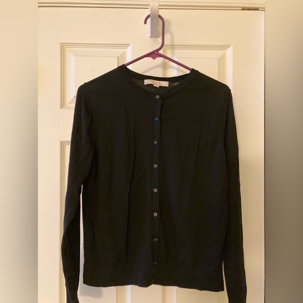 LOFT Black Cardigan, Size L